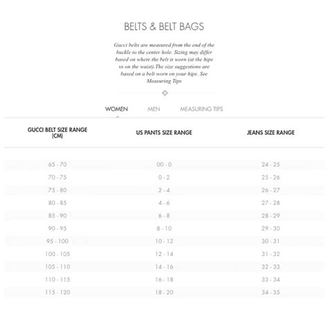 gucci belt size chart men's.